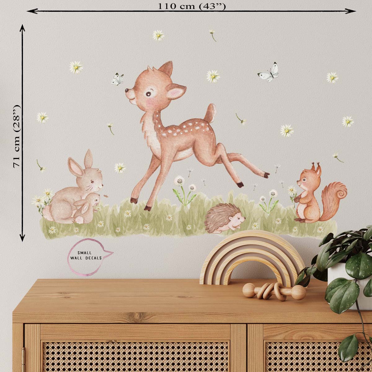 Deer, forest animals - small wall decals for kids room.