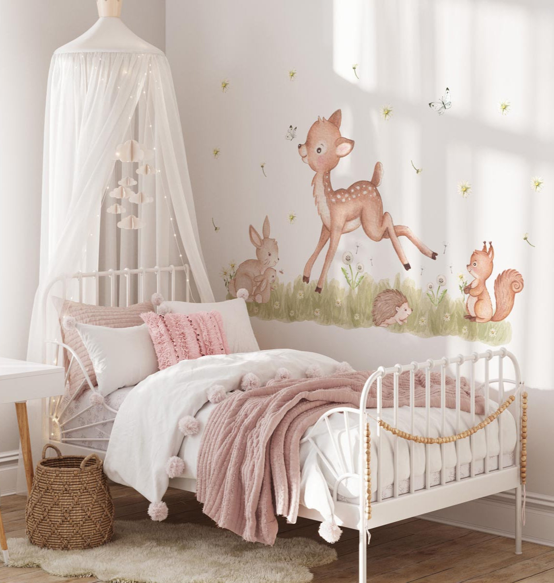 Deer, squirrel, hare - wall stickers for children room.