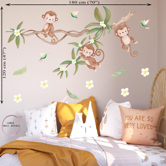 Jungle, monkeys wall stickers for boy's room.