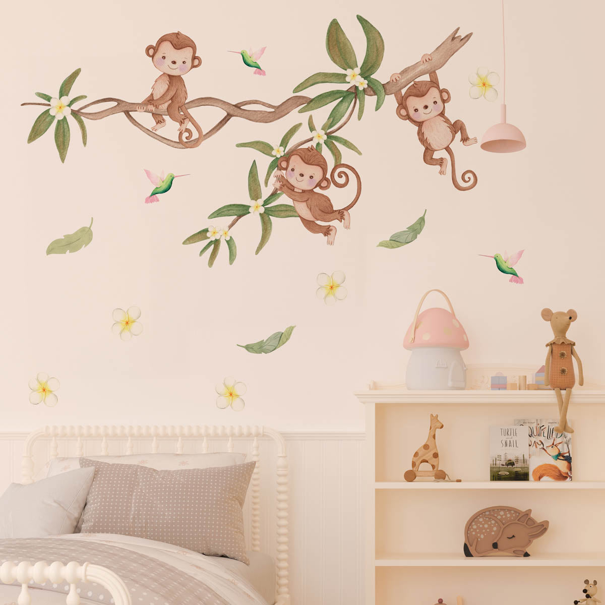 Monkeys on liana - wall decals for kids room.