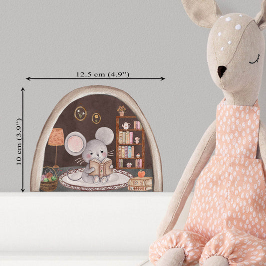 Mouse door small wall decal. Kids room wall decor.