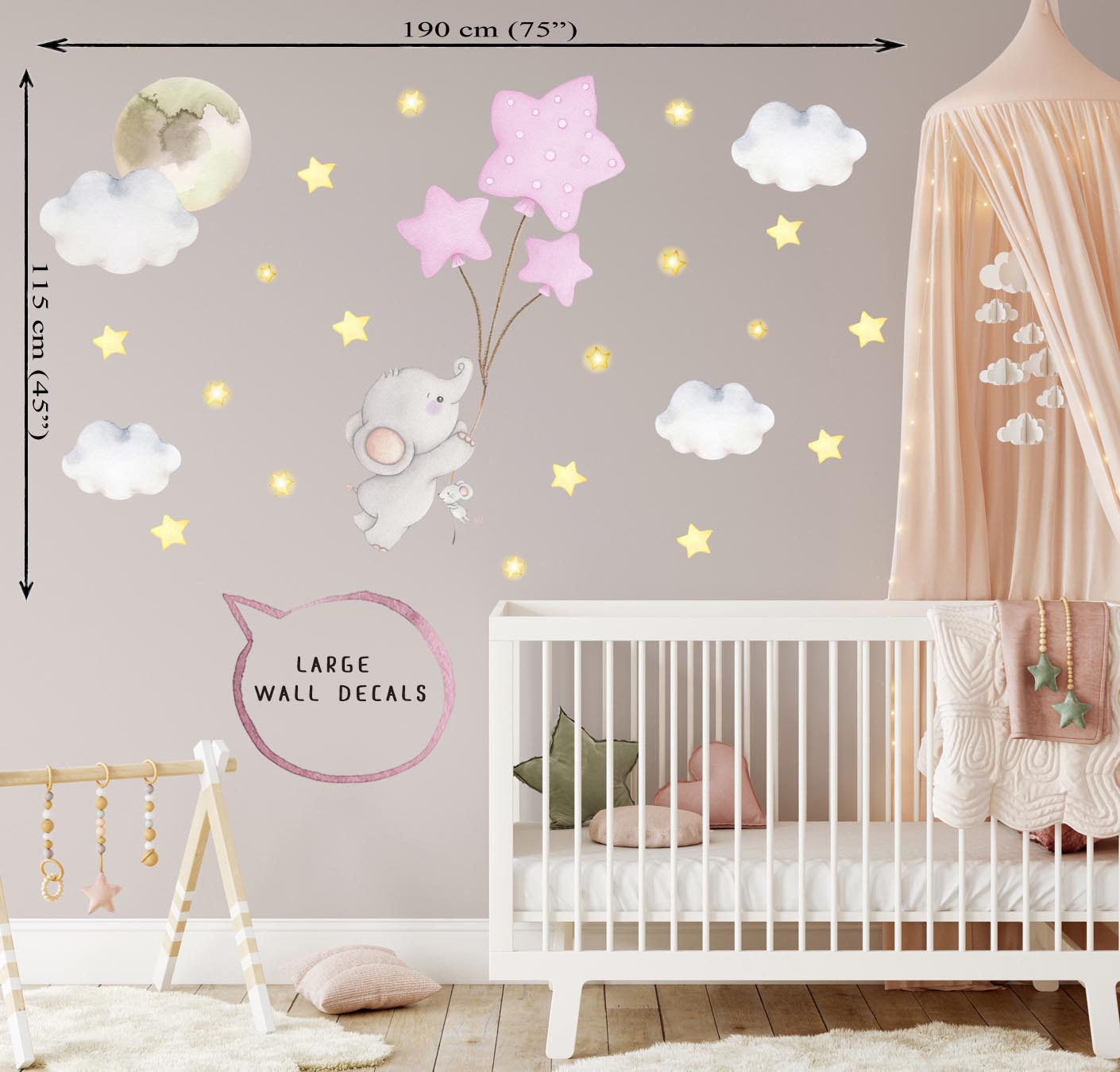 Wall stickers for baby girl room sales
