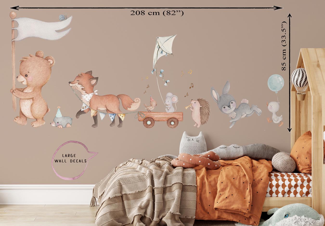 Forest animals wall decals. Kids room.