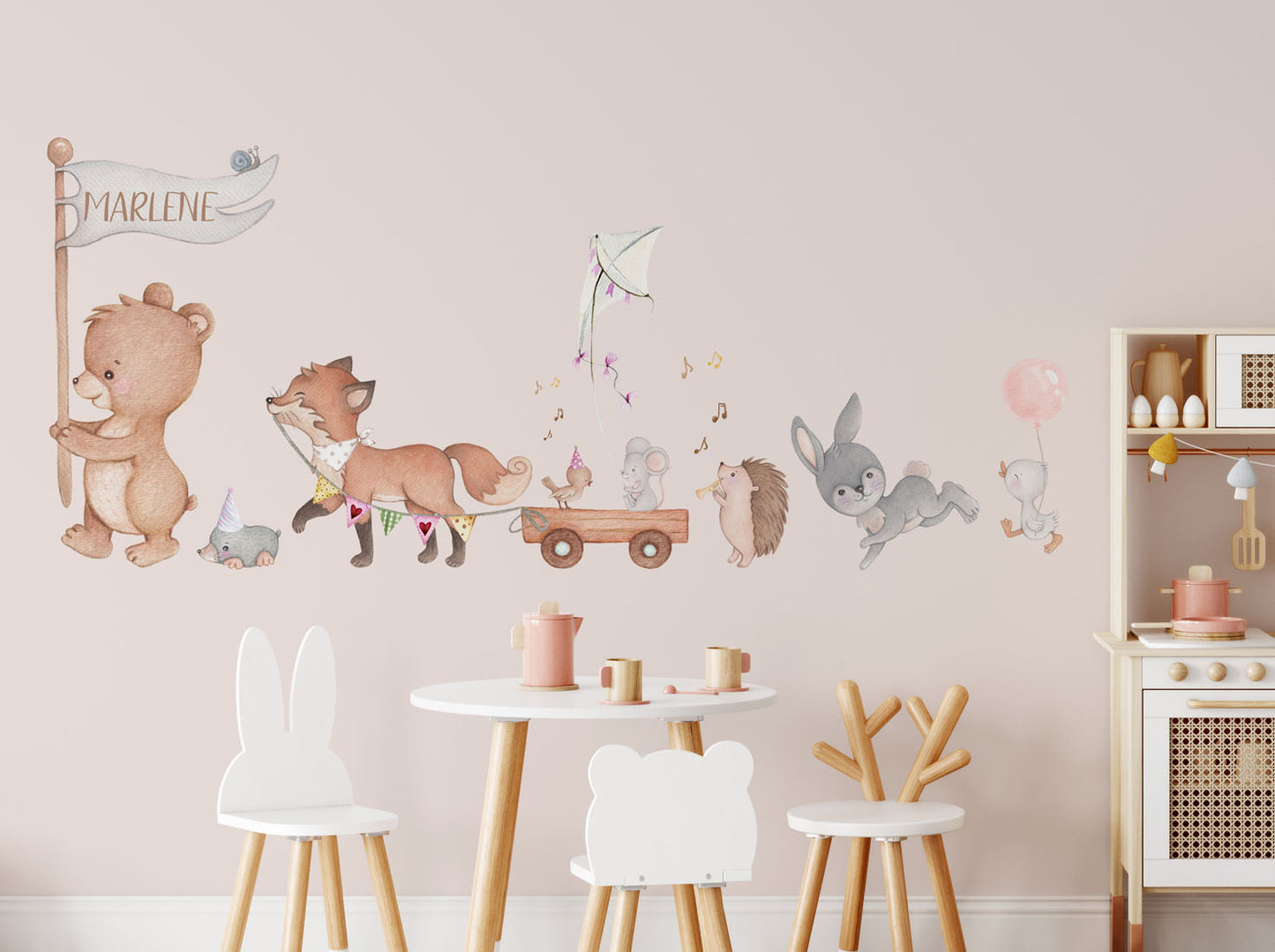 Forest animals wall decor for newborn room. Fox.