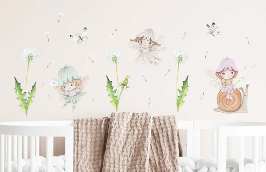 Garden fairy - wall stickers. Girls room. Dandelion.