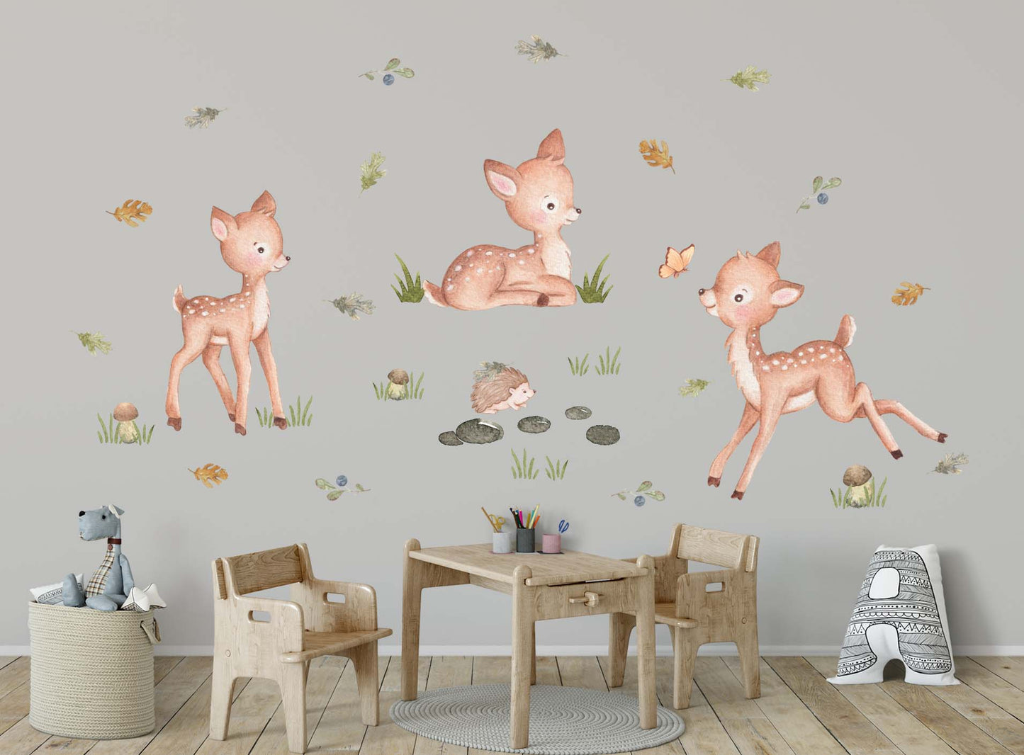 Woodland animals. Deer - wall decals for kids room.